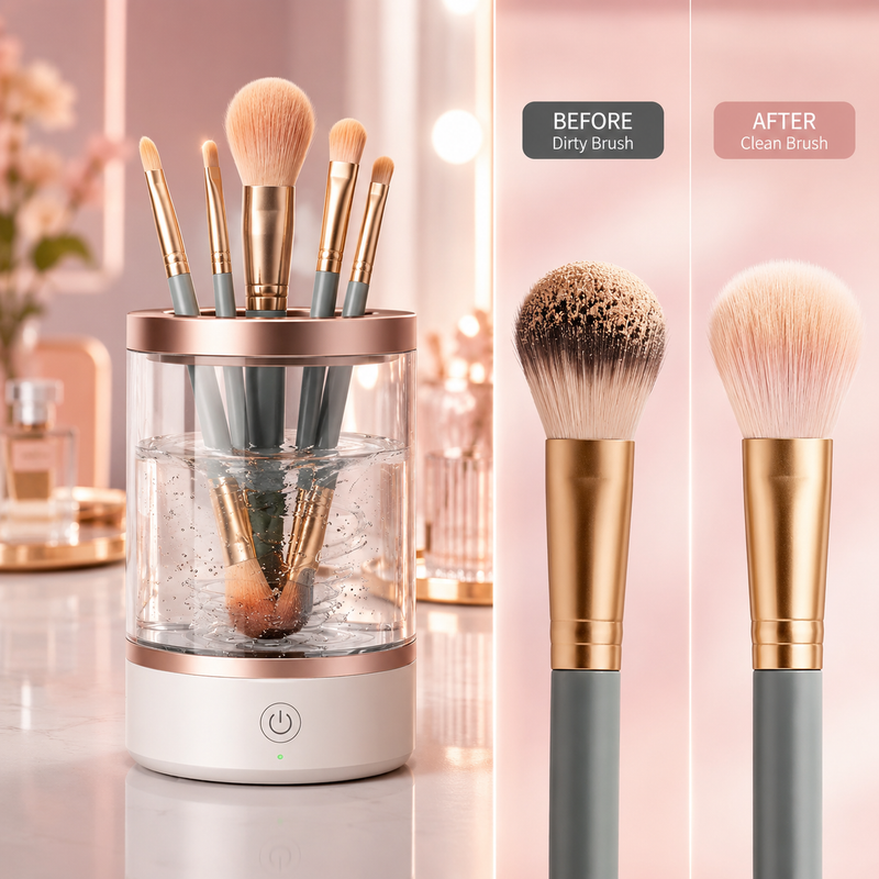 ¿Tus brochas acumulan maquillaje viejo, aceites y suciedad invisible?